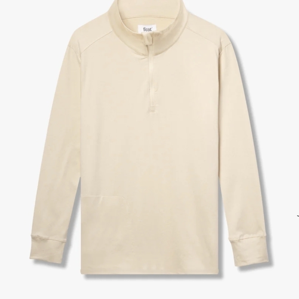 Fear Oatmilk Quarter Zip Sweater f